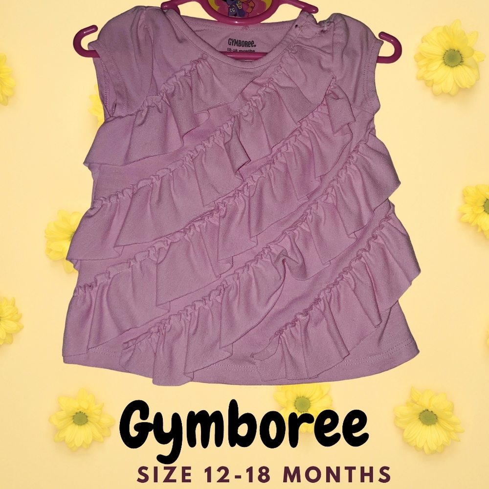 Gymboree Girl's Pink Ruffle Shirt Size 12-18 Mo